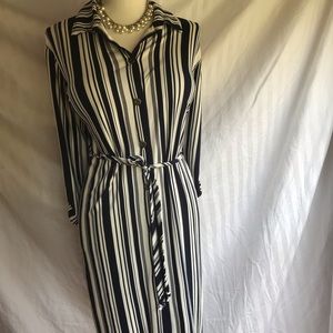 Navy striped shirt dress - super comfortable!